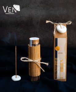 Bộ Quà Tặng Nhang Trầm Không Tăm Kèm Đế Gốm Thủ Công, Làm Từ 100% Trầm Tự Nhiên, Món Quà Tặng Hợp Ý